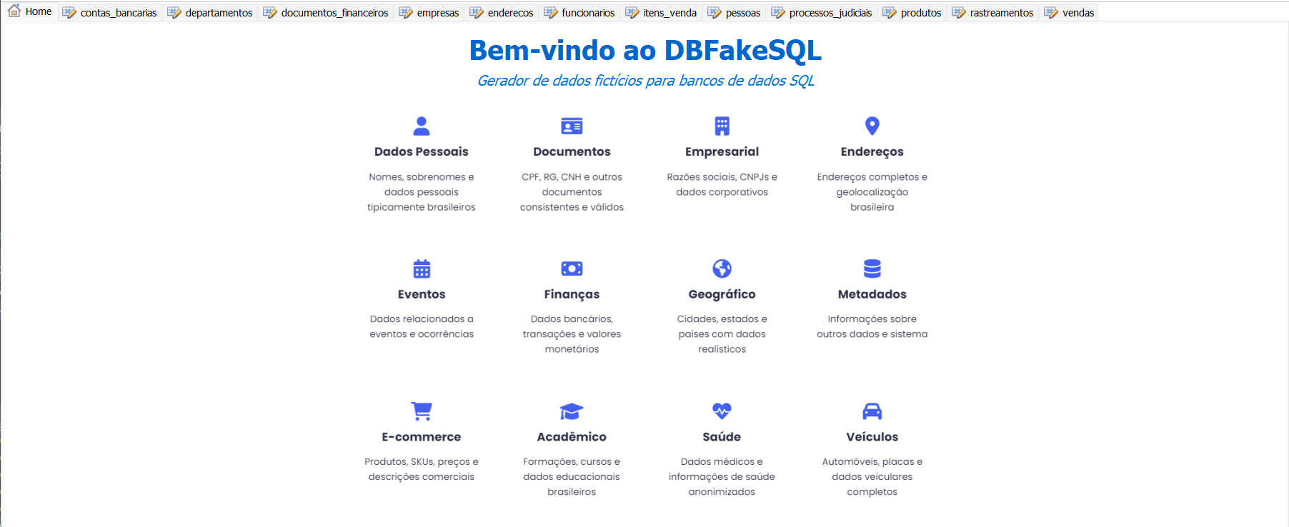 Geração de dados